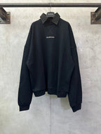 Balenciaga long-sleeve sweatshirt with dark collar and chest logo print