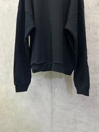 Balenciaga long-sleeve sweatshirt back with ribbed hem and cuffs, dark