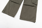 Stone Island olive cargo pants with flap cargo pockets and wide cuff hems