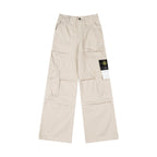 Stone Island beige cargo pants with multiple flap pockets