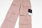 Stone Island cargo trousers, light pink, close-up of front patch pockets