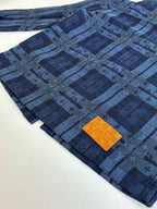 Louis Vuitton long-sleeve shirt in blue check monogram, with orange logo patch