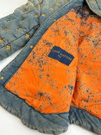 Louis Vuitton long jacket with orange interior lining and Louis Vuitton logo patch