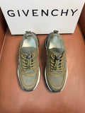 Givenchy luxury sneakers in olive green with lace-up front and contrast trim