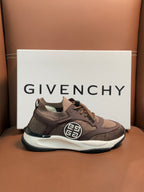 Brown Givenchy sneakers with lace-up, side emblem and black heel trim