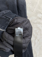 Balenciaga dark puffer-lined hood inside jacket, black care label on tag