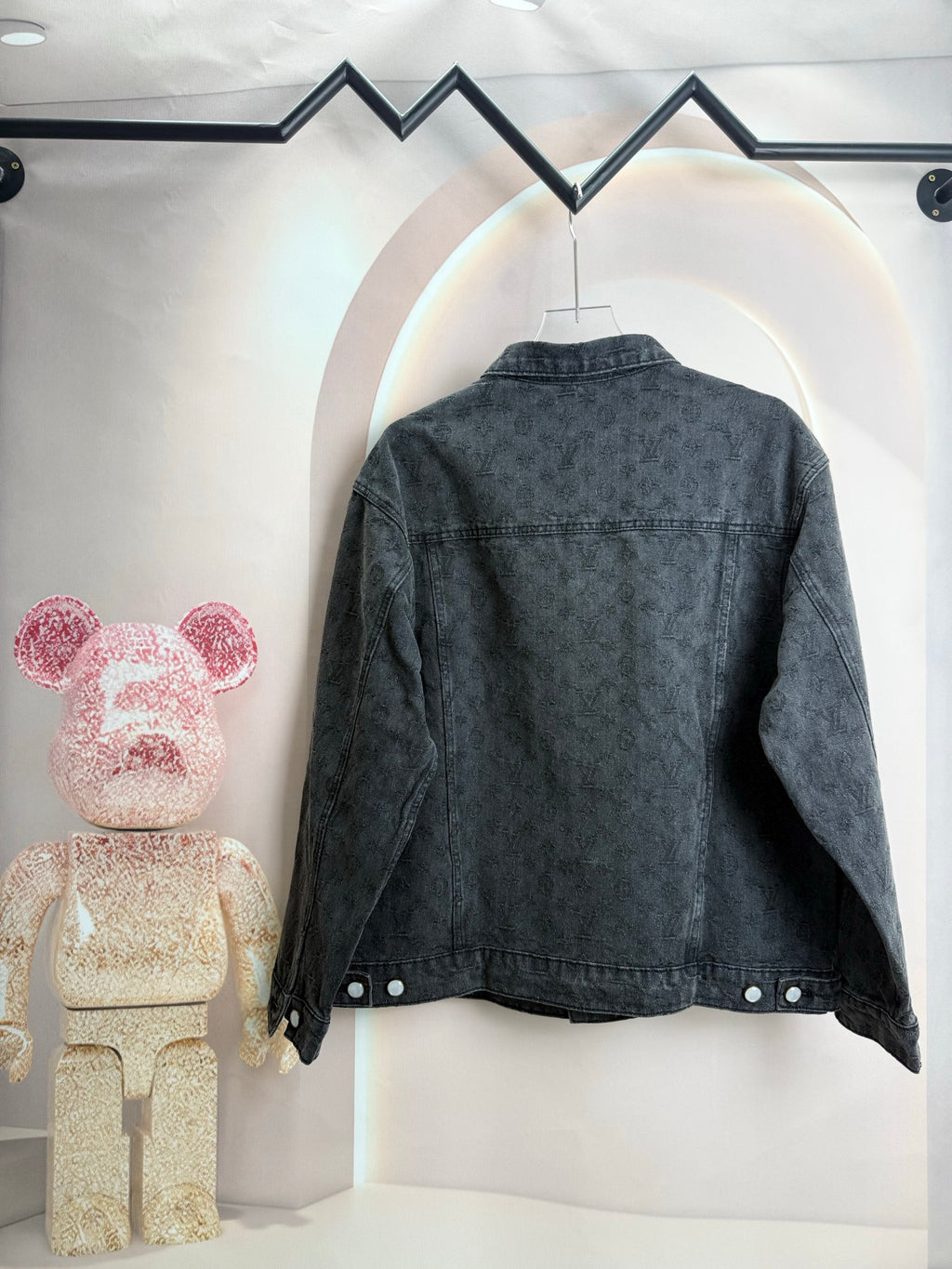 Louis Vuitton dark denim jacket back with buttoned hem