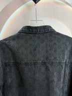 Louis Vuitton dark denim jacket back with embossed monogram