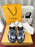 Unisex lace-up sneakers in dark blue and white with white pattern, chunky rubber sole.