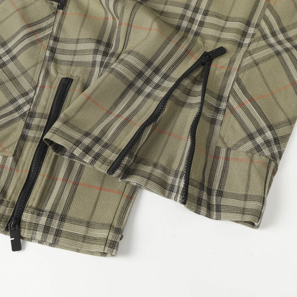 Plaid pants with belt loops and side seam pockets