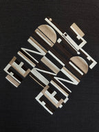 Fendi monogram graphic on dark gray knit sweater