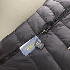 Ralph Lauren puffer jacket with full zipper and attached hang tag, dark charcoal