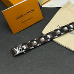Louis Vuitton monogram strap with white motif pattern, with cream dust pouch