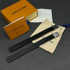 Louis Vuitton monogram strap with silver buckles, with cream dust pouch and box