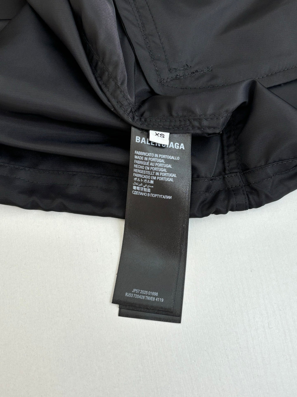 Balenciaga long-sleeve jacket, black with size label at neck
