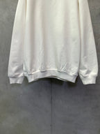 White sweatshirt with ribbed hem and cuffs, relaxed fit