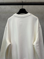 White sweatshirt collar and plain back, ribbed neckline