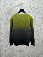 Gradient long-sleeve sweater with GG-knit pattern, ribbed hem and cuffs