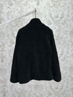 Dior black sherpa zip-up jacket, back view with stand collar