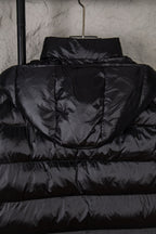 Moncler long puffer jacket, dark, back with hood