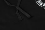 Black hoodie with drawstring hood