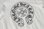 Chrome long hoodie circular flower graphic print on the front