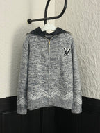 Louis Vuitton grey knit zip sweater with stand collar