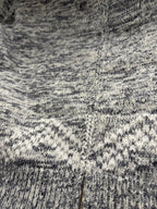 Louis Vuitton grey knit sweater fabric with ribbed trim and speckled texture
