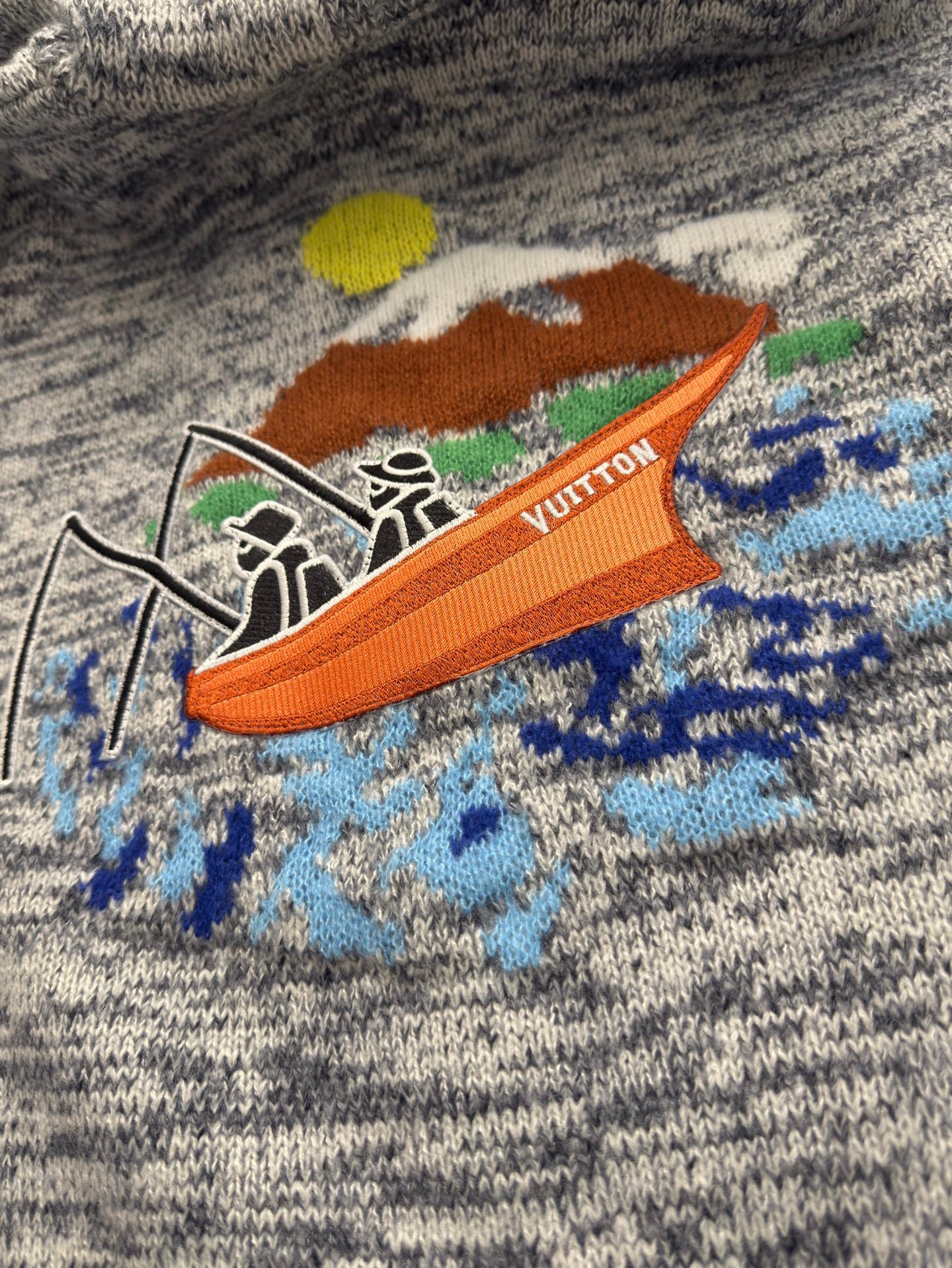 Louis Vuitton sweater with multicolor graphic patch across the chest
