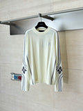 Louis Vuitton long-sleeve sweater, cream crewneck with ribbed cuffs and hem