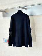 Louis Vuitton zip-up jacket, dark navy, stand collar, long sleeves