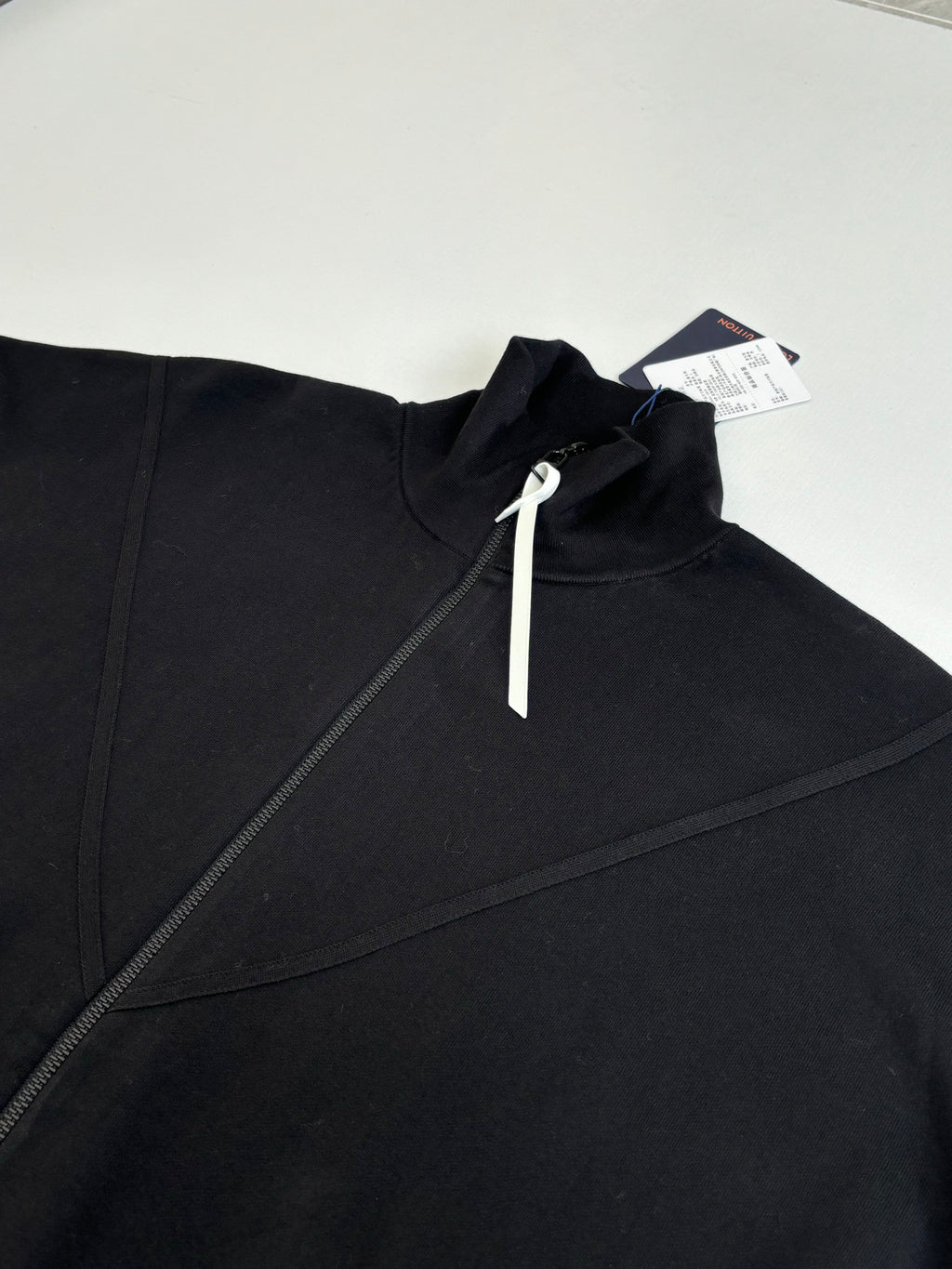 Louis Vuitton zip-up jacket collar detail, dark navy, zip front