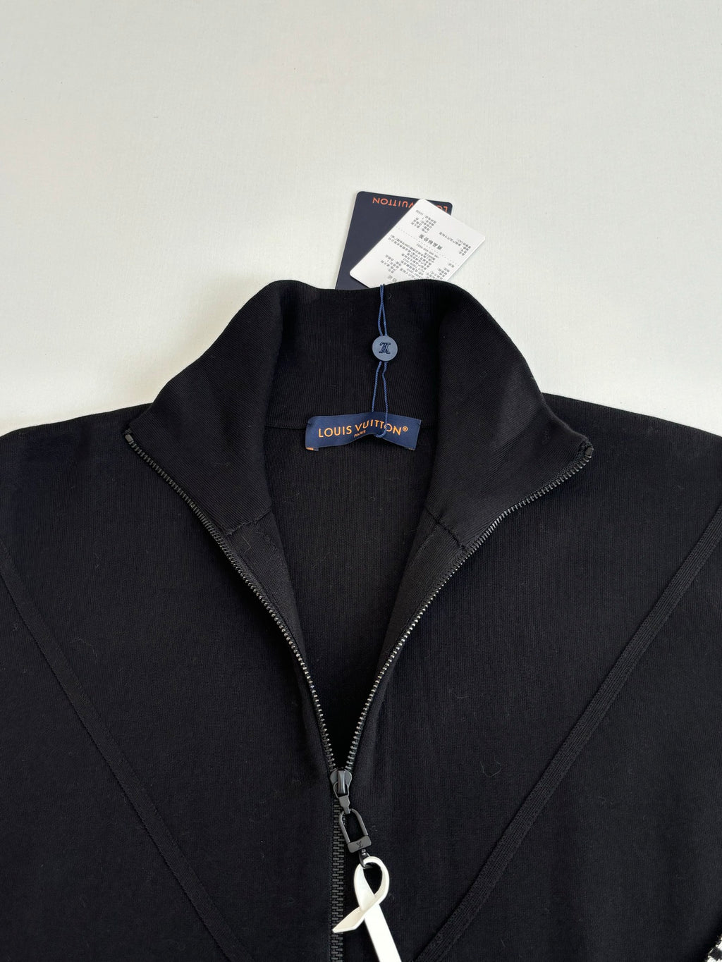 Louis Vuitton zip-up jacket, dark navy, stand collar and zipper pull