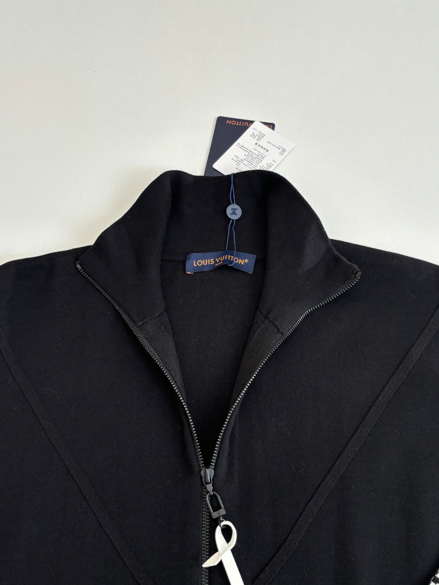 Louis Vuitton zip-up jacket, dark navy, stand collar and zipper pull