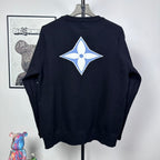 Louis Vuitton long-sleeve sweater with large blue LV star logo on back