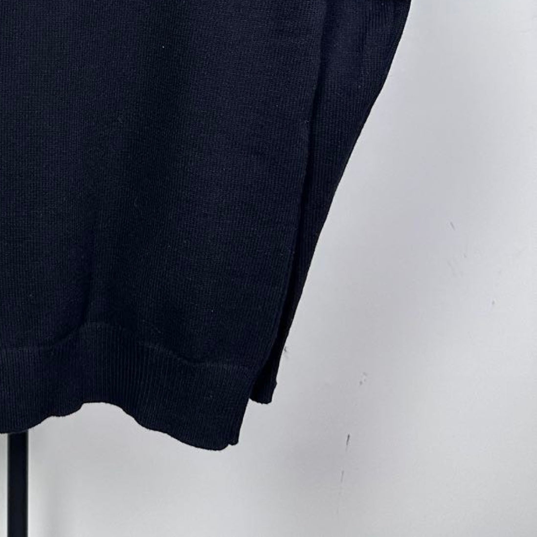 Louis Vuitton long-sleeve sweater knit close-up of cuff and ribbed hem