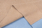 Beige ribbed knit sweater sleeve and cuff