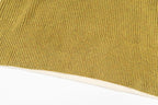 Knit sweater hem and ribbed edge with white stripe band