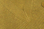 V-neck knit sweater fabric close-up with textured rib knit pattern