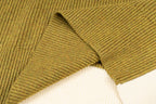 Amiri knit sweater, mustard-green ribbed fabric with seam detail near neckline