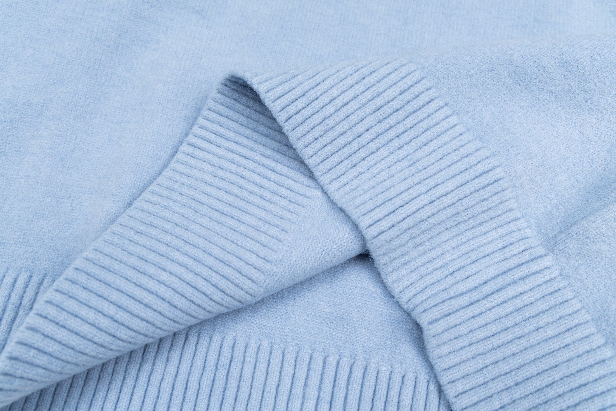 Amiri light blue sweater ribbed cuffs with knit texture