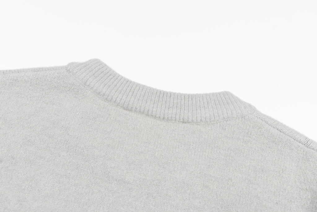 Amiri knit sweater shoulder yoke with ribbed crew collar detail