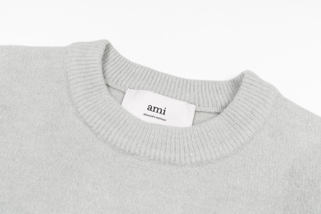 Amiri knit sweater collar with ribbed crew neck and inner brand label
