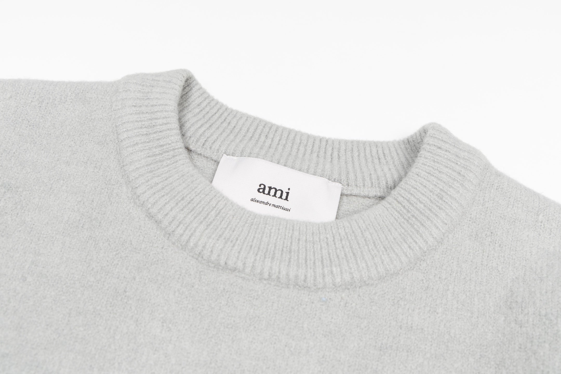 Amiri knit sweater collar with ribbed crew neck and inner brand label