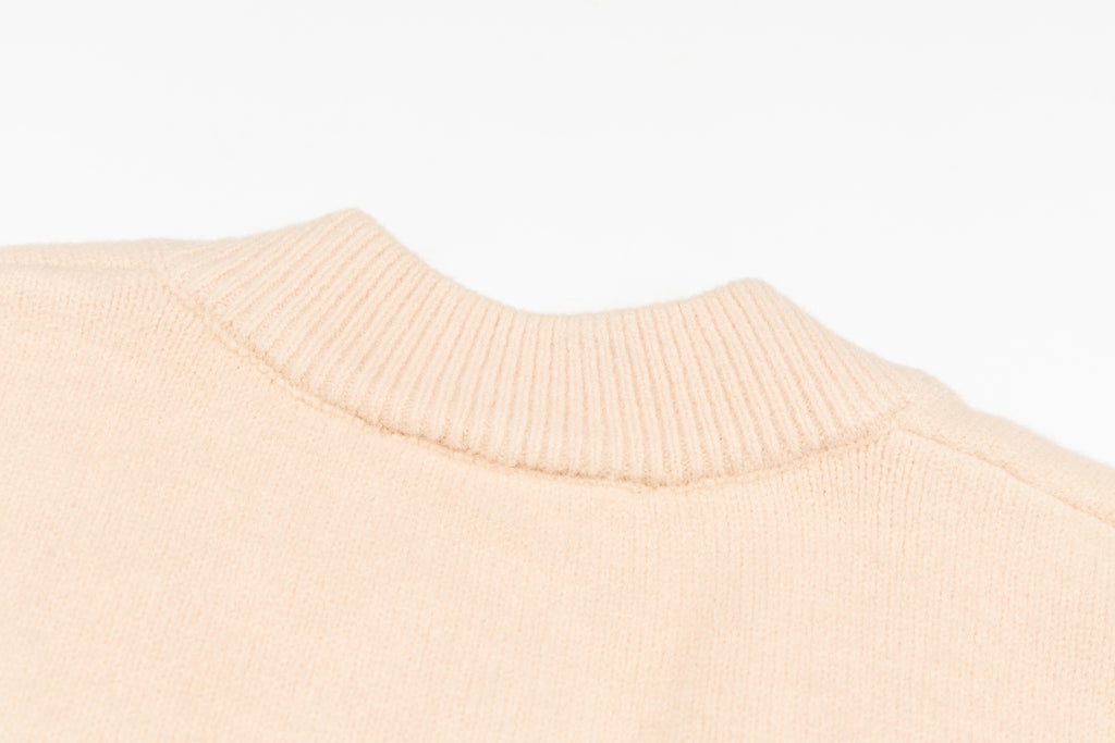 Amiri light peach ribbed knit crew neckline