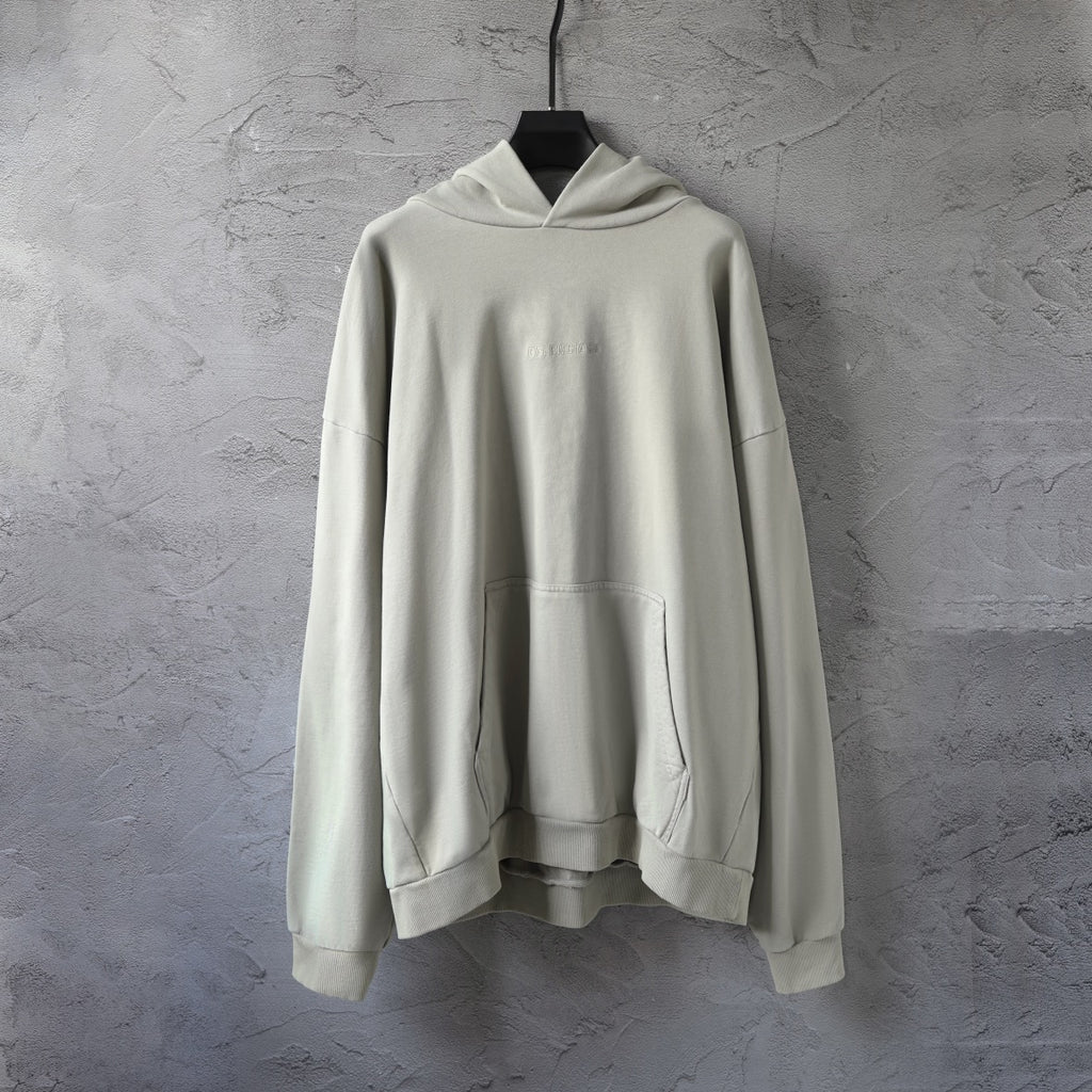 Balenciaga off-white pullover hoodie with hood and front kangaroo pocket