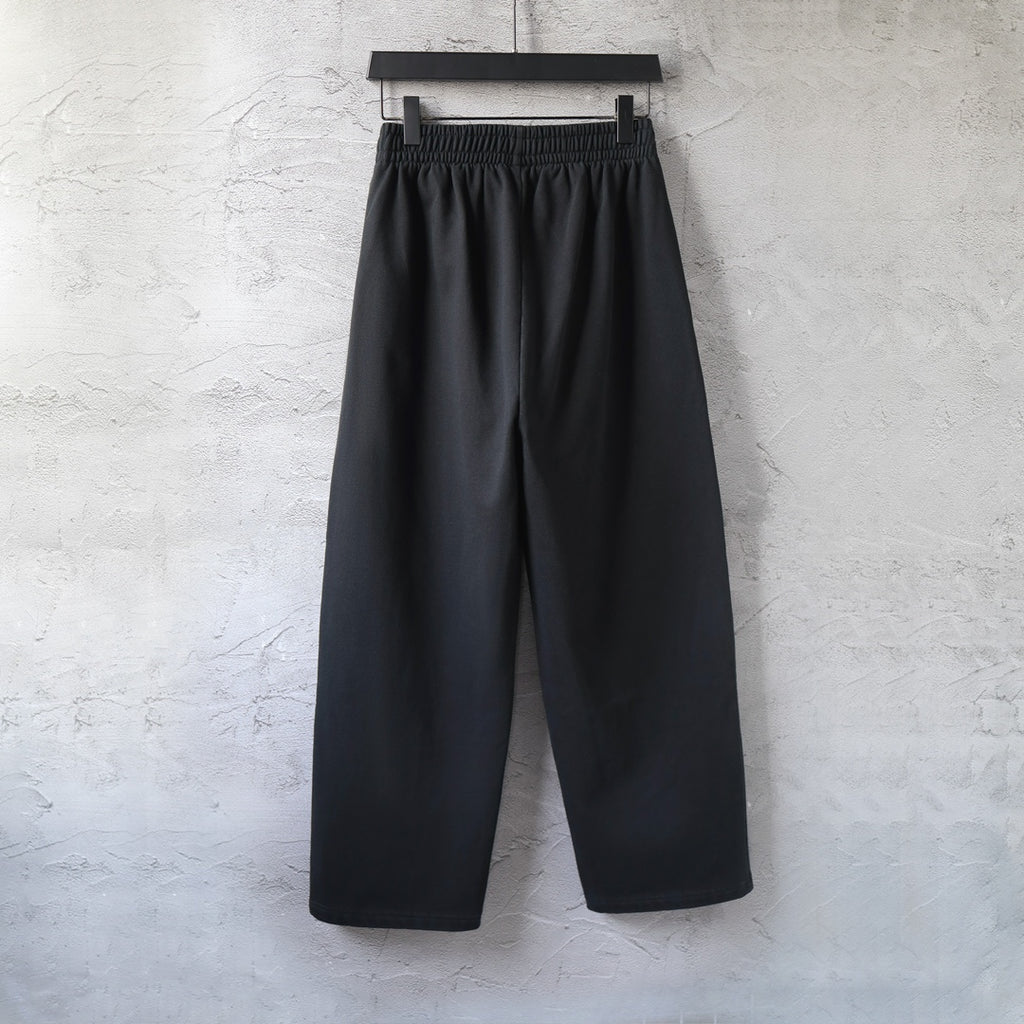 Balenciaga black wide-leg pants with elastic waistband