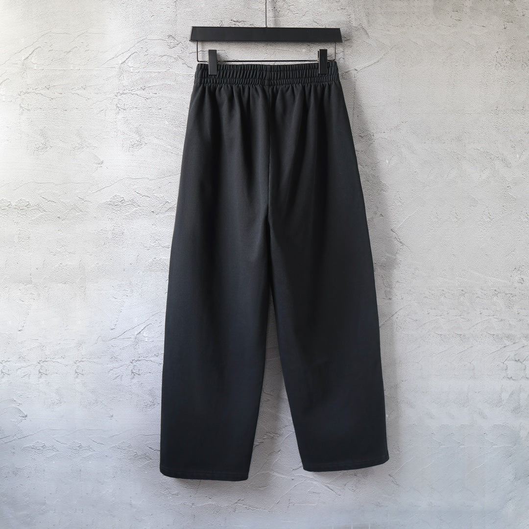 Balenciaga black wide-leg pants with elastic waistband