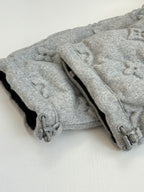 Grey long coat hood with drawstring and zipper