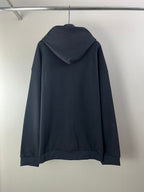 Dark Balenciaga long-sleeve pullover hoodie with hood on back